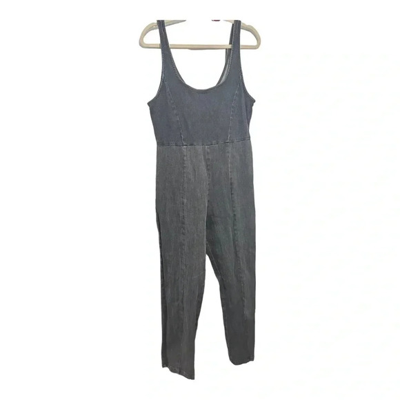 Urban Outfitters Washed Black Overall Jumpsuit Straight Leg // Size Medi… - Picture 1 of 6